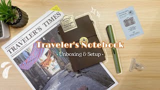 Traveler’s Notebook Unboxing and Setup 📔 [upl. by Calvina246]