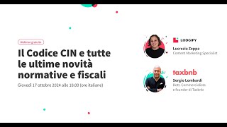 Webinar Lodgify il Codice CIN e tutte le ultime novità normative e fiscali [upl. by Trust]