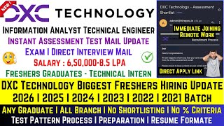 DXC Technical Biggest Official Direct Hiring Update  Remote Hiring  Permanent WFH Jobs  20262021 [upl. by Vinn]