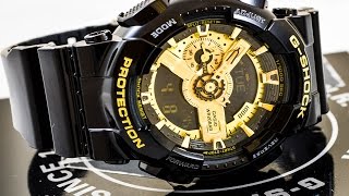 Casio GSHOCK GA110GB1A REVIEW  How To Set Time  LIGHT DISPLAY [upl. by Isidore]