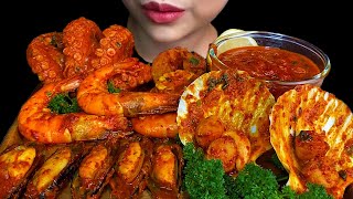 SEAFOOD BOIL MUKBANG  Shrimp Scallop Mussels Giant Octopus [upl. by Nirot44]