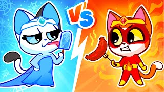 ❄️ Cold Baby VS Hot Baby 🔥 Learning Opposites Challenge with PurrPurr Tails 🐾 [upl. by Niddala]