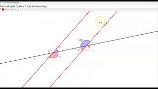 Using GeoGebra software to deomonstrate co interior angles [upl. by Horvitz]