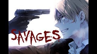 Savages Male Nightcore Lyrics [upl. by Auhel]