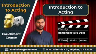 University of Silicon Andhra  Introduction to Acting  Enrichment Course [upl. by Ataeb993]