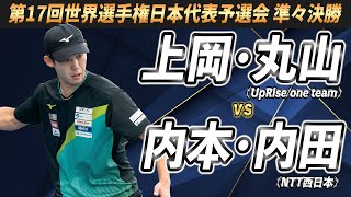 上岡・丸山（UpRiseone team）vs内本・内田（NTT西日本）第17回世界選手権日本代表予選会 準々決勝【ソフトテニス】 [upl. by Deidre891]