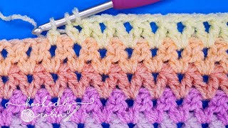 Crochet ALTERNATIVE V Stitch  Faster and LESS HOLES [upl. by Deegan]