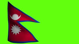 nepal waving flag green screen 1080p royalty free [upl. by Elinnet]