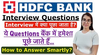 HDFC Bank Interview Questions amp Answer  How to clear Bank Interview  HDFC Bank Interview Process [upl. by Uis]