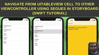 Navigate from UITableView cell to other ViewController using segues in storyboard [upl. by Ybrek363]