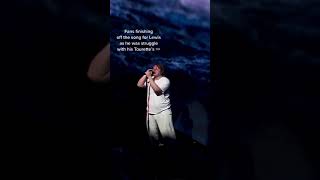 Lewis Capaldi Struggles His Tourettes Live On Stage Fans Help Finishing The Song [upl. by Aleyak]