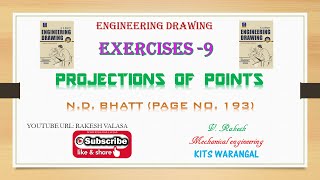 Excercises 9 Projections of points Solutions NDBhatt textbook [upl. by Roberts236]