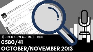 058041 OctoberNovember 2013 Marking Scheme MS Audio Voiceover [upl. by Leanora]