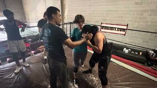 WWA4 Training hammerlocks headlocks Coyote Sandstorm AR FOX Dallas Kage [upl. by Pape195]