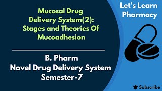 Mucosal Drug Delivery System2  Steps and Theories of MucoAdhesion  BPharm  NDDS  Semester7 [upl. by Ardnac]