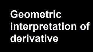 Geometric interpretation of derivative [upl. by Hauge574]