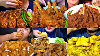 ASMR EATING SPICY MUTTON CURRY CHICKEN CURRY BIRIYANI  BEST INDIAN FOOD MUKBANG Foodie India [upl. by Welby]