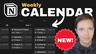 New Notion Feature Weekly Calendar for Task Planning Free Template [upl. by Orren]