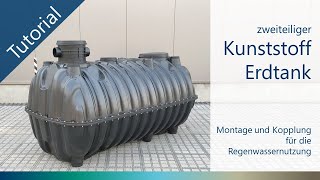 Zusammenbau des zweiteiligen Kunststoff Erdtanks zur Regenwassernutzung [upl. by Arlin]