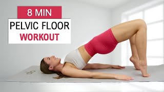 8 MIN PELVIC FLOOR WORKOUT  Strengthen your Pelvic Floor and Core with 16 different exercises [upl. by Aicirtal273]