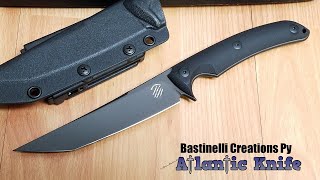 BASTINELLI CREATIONS PY BOHLER N690 STAINLESS TANTO BLACK G10 FIXED KNIFE 207 [upl. by Noemys70]