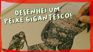 Desenhei o Peixe Mero Gigante O gentil dos Mares  Vlog de Desenho e técnica tradicional [upl. by Kahaleel]