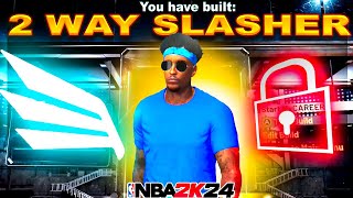 BEST 2 WAY SLASHER 2K24… 100 CONTACT DUNK ANIMATION WITH ALL DEFENSE BADGES UNLOCK BEST BUILD 2K24 [upl. by Natsirc114]