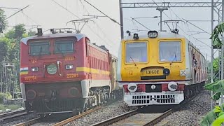 Dangerous Honking Brand New WAP 4 Lead Lalgola PassageserIntercityHowrah Katwa Local Crossing ER [upl. by Louella]