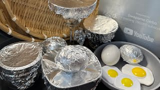 Odd ASMR UNWRAPING DIY CREATIVE FOIL COVERCRACKINGPEELING amp GRATING BOILED EGGSshort satisfying [upl. by Dolloff]