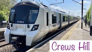 Class 717s at Crews Hill HLL 2562024  Boom Trainspots [upl. by Annirac]