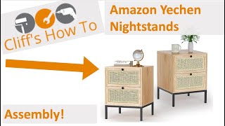 Assembly Amazon Yechen Nightstands Rattan Nightstand with Drawers [upl. by Letsirk]