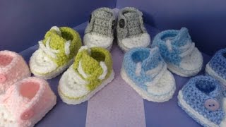 part 1 How to crochet my easy petite baby converse style slippers [upl. by Annasoh]