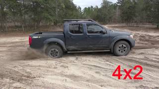 Sugar Sand Difference between 4X2 versus 4X4 2015 Nissan Frontier PRO4X Off Road Navara [upl. by Orlene549]