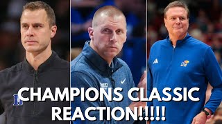 Champions Classic REACTION Kentuckys STATEMENT WIN OVER DUKE  Kansas takes care of Michigan State [upl. by Dehsar]