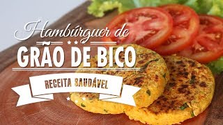 HAMBÚRGUER DE GRÃO DE BICO SABOROSO  receita vegana   Mamãe Vida Saudável 107 [upl. by Atinwahs]