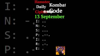 13 September daily cipher codes on Hamster kombet [upl. by Rao]