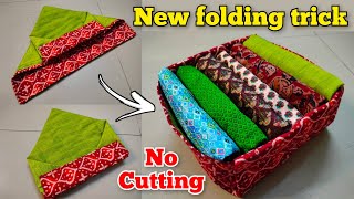 No cutting Cloth organizer making at home wardrobe organization reuse idea bag cutting stitching [upl. by Fadden823]