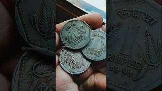 1989 n 1991 1 Rupee Calcutta Mint normal Coin 1rupeecoin coin [upl. by Philip]