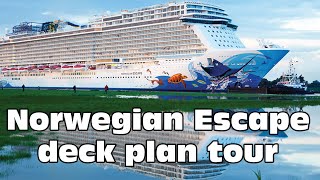 Norwegian Escape cruise ship deck plan tour [upl. by Natsrik]