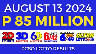 Lotto Result Today 9pm August 13 2024  PCSO Complete [upl. by Carmela]