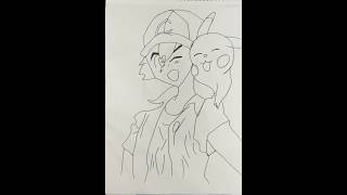 Ash ketchum and Pikachudrawing [upl. by Mariya]