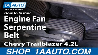 How to Replace Serpentine Belt 0206 Chevy Trailblazer [upl. by Ekihc]