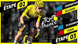 TOUR DE FRANCE 2024  ÉTAPE 2 CESENATICOBOLOGNE amp 3 PLAISANCETURIN 2 4K [upl. by Ejroj]