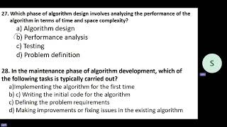 Multiple choice questions on Algorithms definition Properties phases and representation [upl. by Drannek]