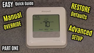 HONEYWELL Home T4 Pro  HOW to Use MANUAL Override  Factory RESET  Menu amp SETUP Options [upl. by Cornwell]