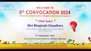 8th Convocation 2024  MANAGE Hyderabad [upl. by Arykahs]