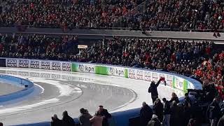 Nuis Kjeld huldiging Olympisch wk schaatsen 2018 allround stadion Amsterdam OS ISU [upl. by Flann]