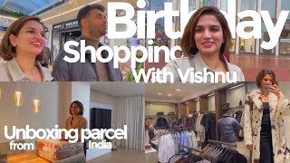 Birthday shopping with Vishnu  Birthday dress shopping  Unboxing parcel from India [upl. by Tillio]