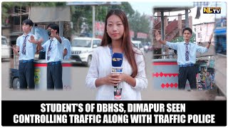 STUDENTS OF DBHSS DIMAPUR SEEN CONTROLLING TRAFFIC ALONG WITH TRAFFIC POLICE [upl. by Sivi75]