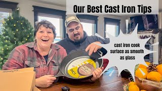 Best Cast Iron Tips Refinishing your Modern Cast Iron to Make it Work Like Vintage [upl. by Dlonra886]